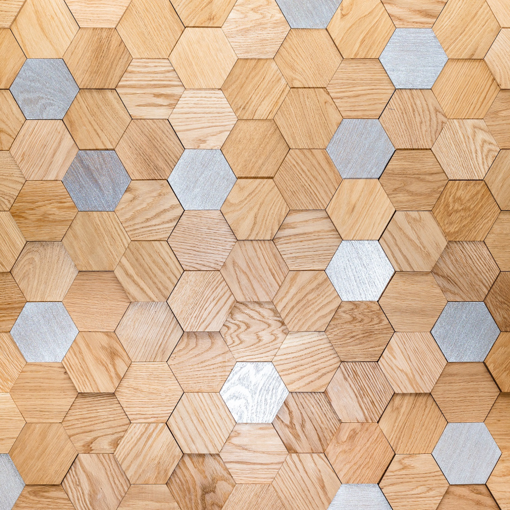 Стеновая панель Tarsi Соты 347х300 мм Дуб/шлифованный